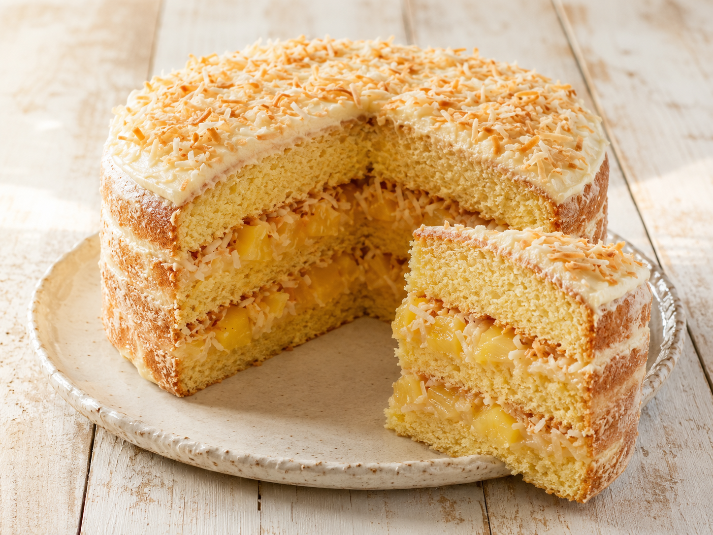 Bolo de abacaxi com coco