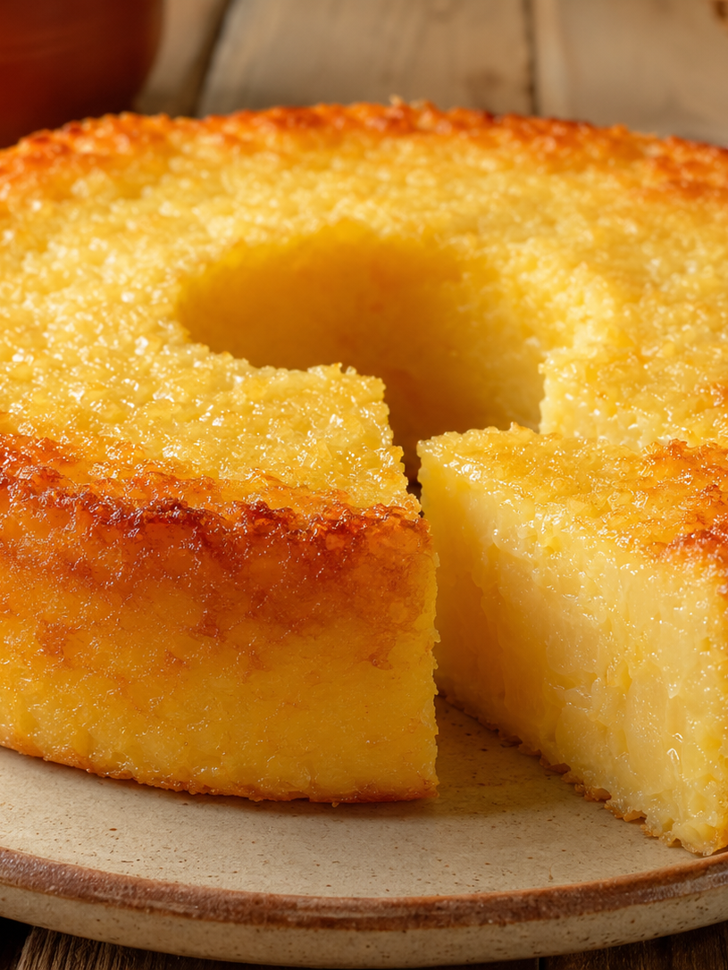 Bolo de mandioca com coco