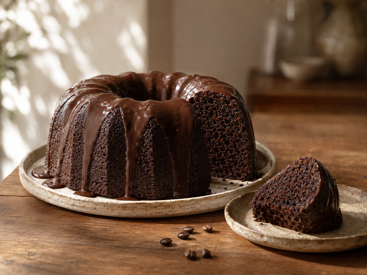 Bolo de café com chocolate