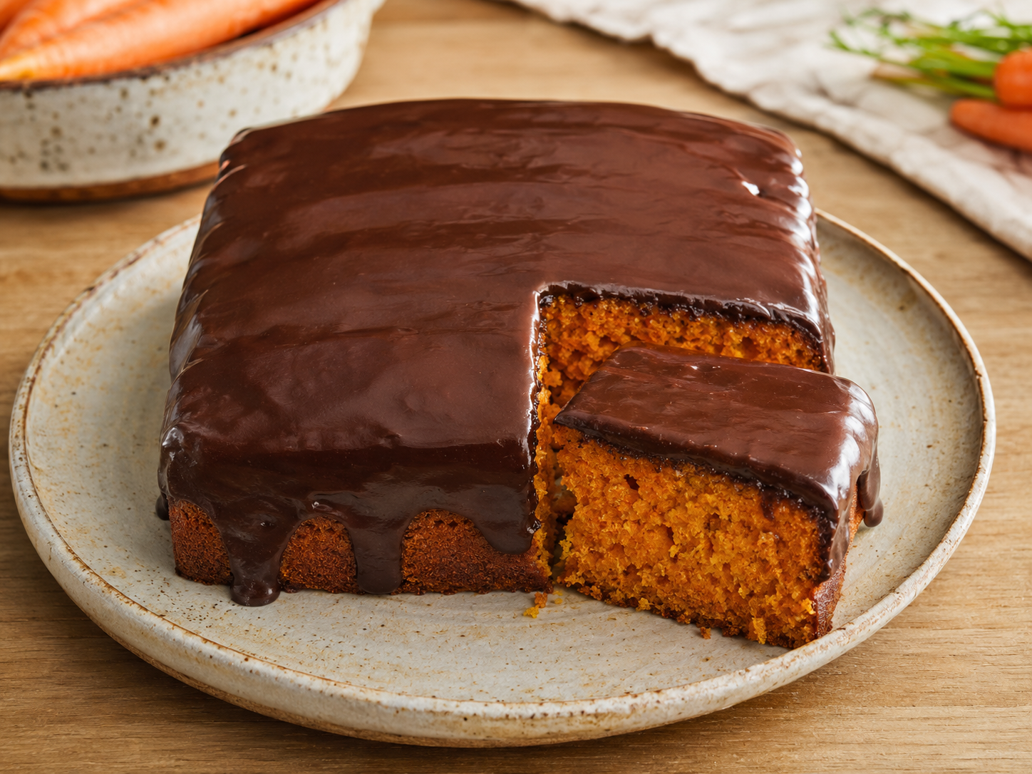 Bolo de cenoura com calda