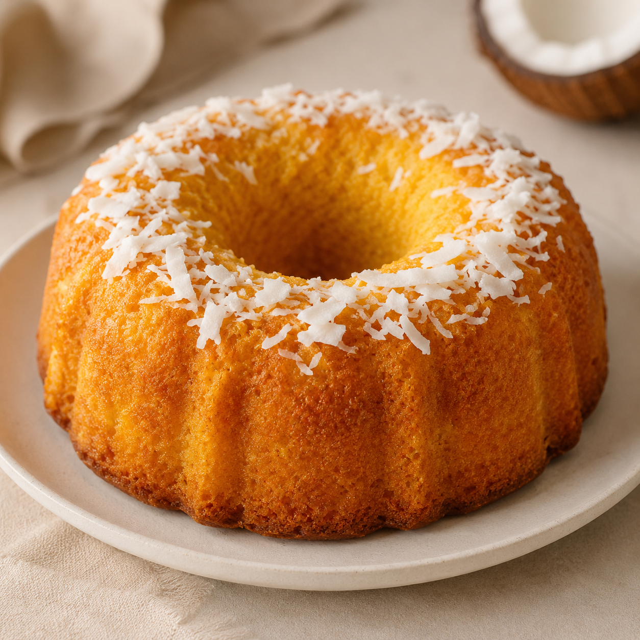 Bolo de milho com coco