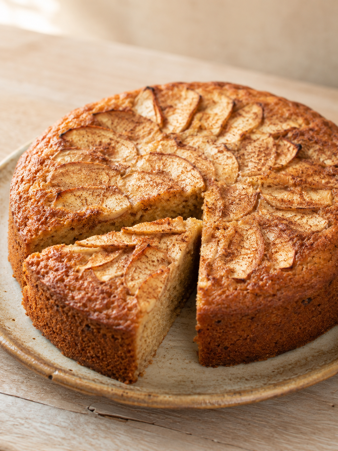 Bolo de maçã e canela sem glúten